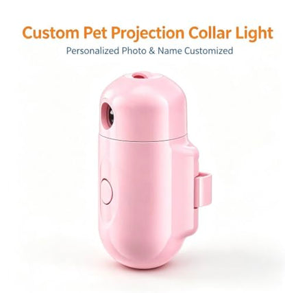 USB Rechargeable Custom Pet Photo Projection Collar Light