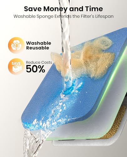 oneisall Dog Water Fountain for Large Dogs, 10L/2.6Gal Dog Fountain Water Bowl with Multi-Filtration & Deeper Drinking Aera, Large pet Water Fountain with Water Window & LED, Ultra-Quiet