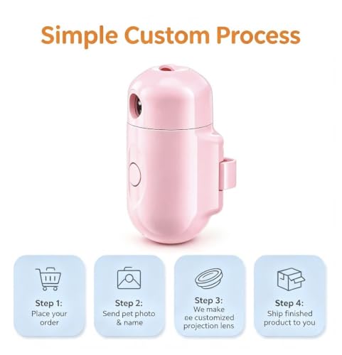 USB Rechargeable Custom Pet Photo Projection Collar Light
