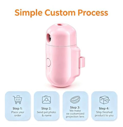 USB Rechargeable Custom Pet Photo Projection Collar Light