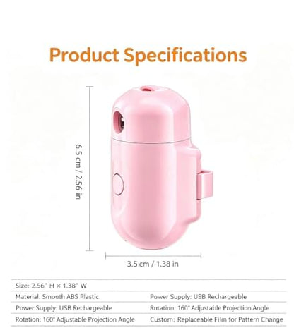 USB Rechargeable Custom Pet Photo Projection Collar Light