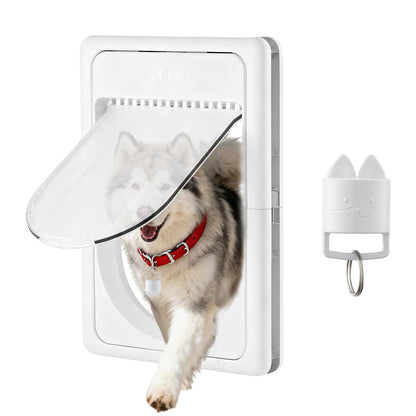 AJKJ Smart Electronic Pet Door, Automatic Cat Dog Door with 3 Modes, Battery Powered Electronic Sensor Pet Door with 1 Sensing Key, Fit for Small/Medium Pets Up to 35lbs - 2025 New