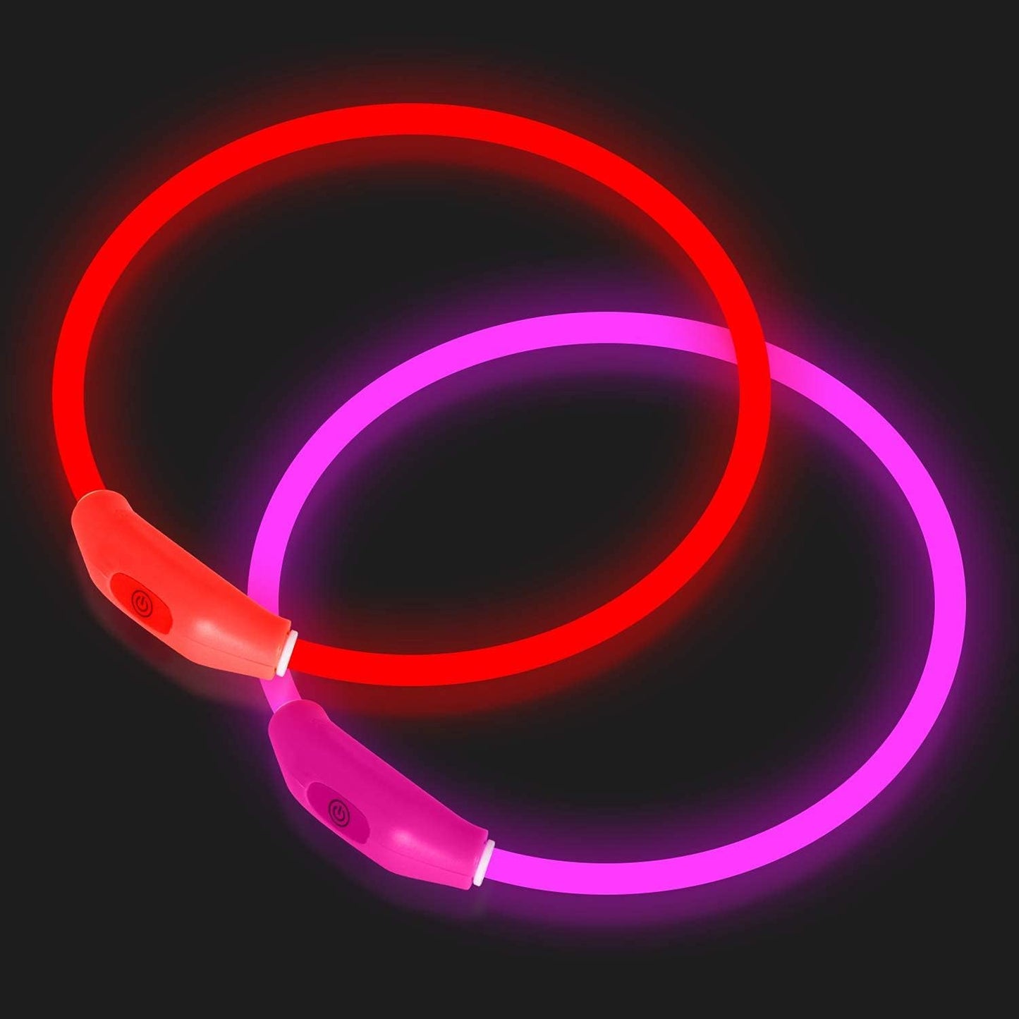 2-Pack Rechargeable LED Dog Collars for Night Safety