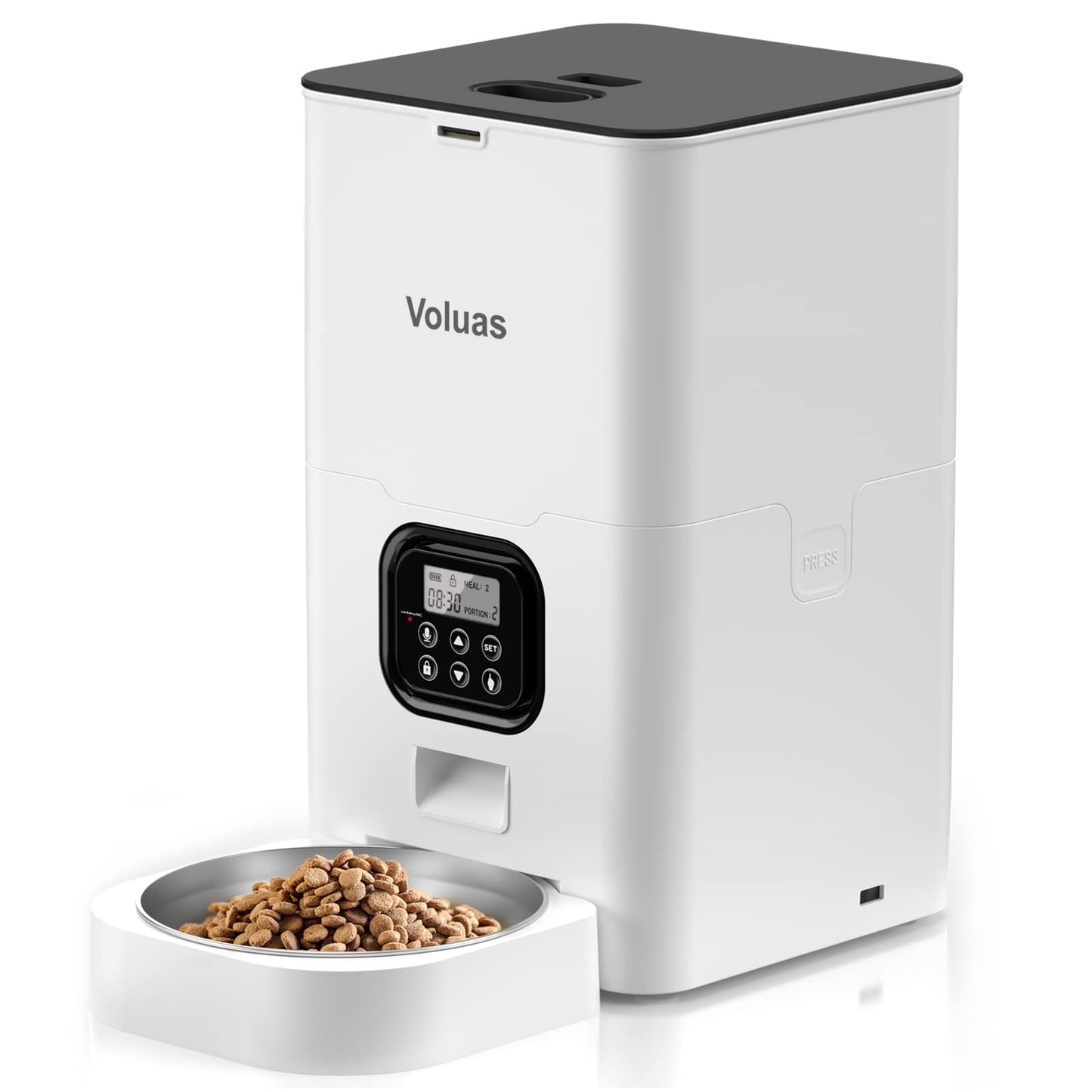 VOLUAS Automatic Cat Feeder, Timed Dry Food Dispenser for Cats & Dogs