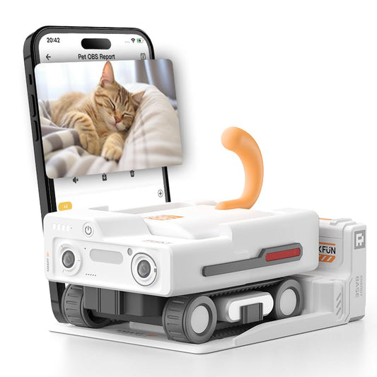 PICKFUN PMATE Self-Moving Pets Camera AI-Powered Rover with Auto Tracking & Patrol, 2K Live View, Night Vision, 2-Way Talk, and Auto-Recharge