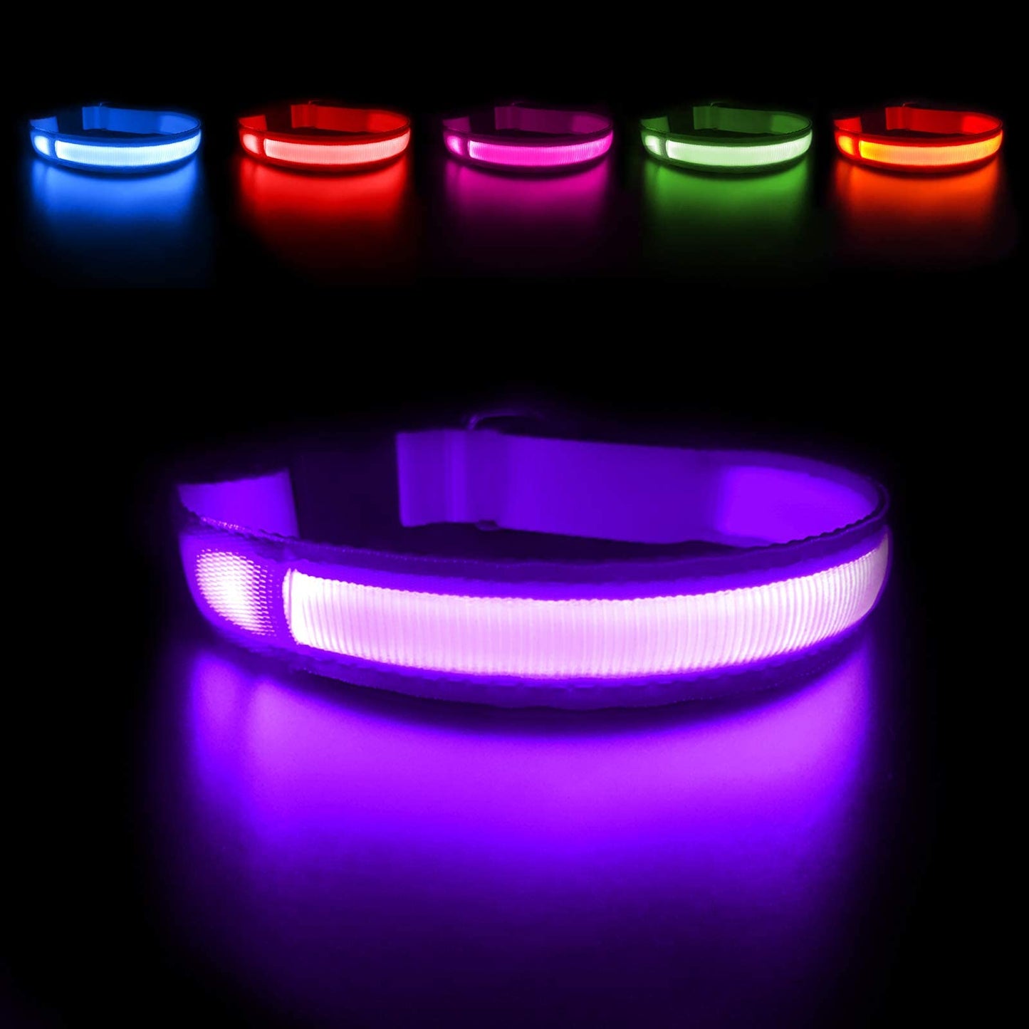 LED Light-Up Dog Collar for Night Safety