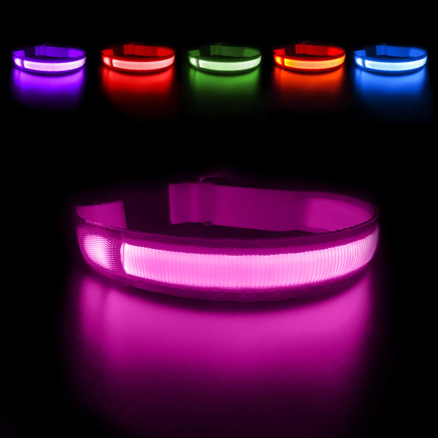 LED Light-Up Dog Collar for Night Safety
