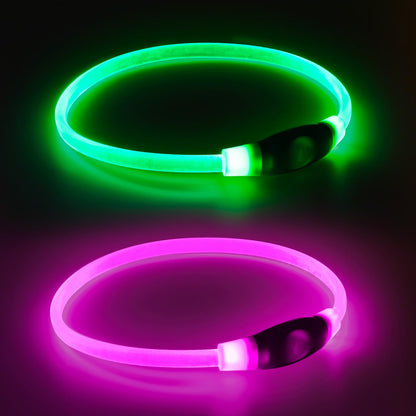 2-Pack Rechargeable LED Dog Collars for Night Safety