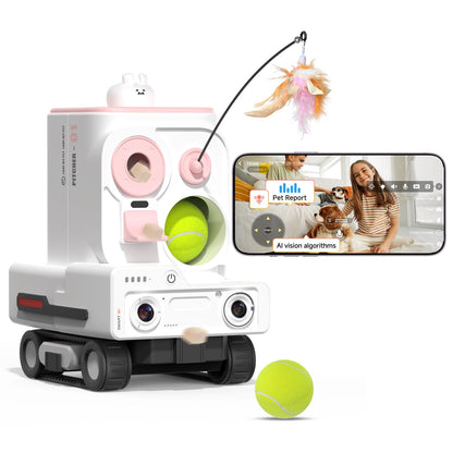 PICKFUN PMATE Self-Moving Pets Camera AI-Powered Rover with Auto Tracking & Patrol, 2K Live View, Night Vision, 2-Way Talk, and Auto-Recharge