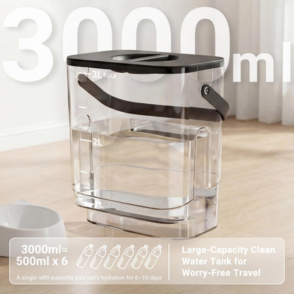 3L Filterless Cat Water Fountain, Wireless, Wastewater Separation
