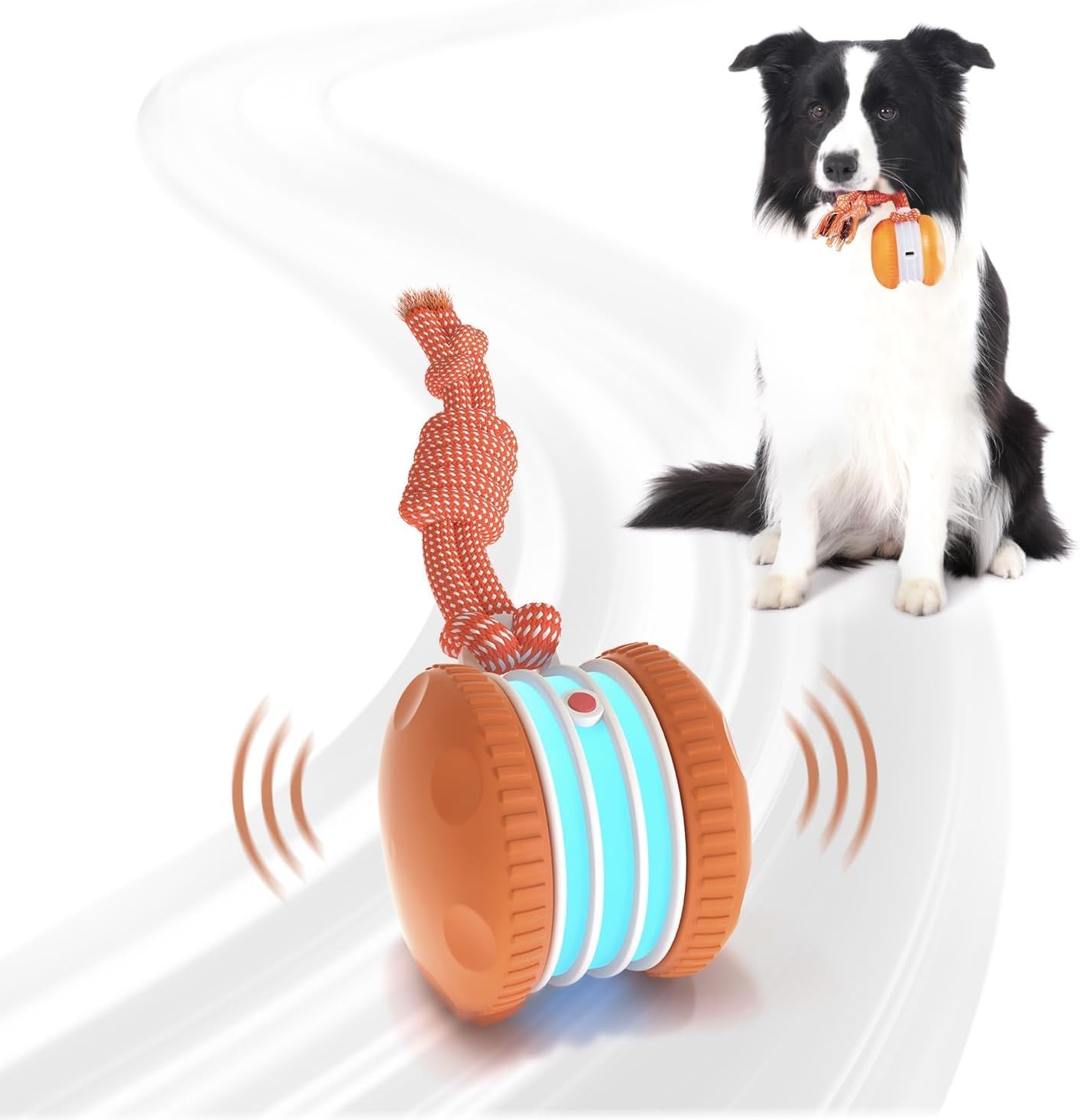 Motion-Activated Interactive Rolling Dog Ball with Rope
