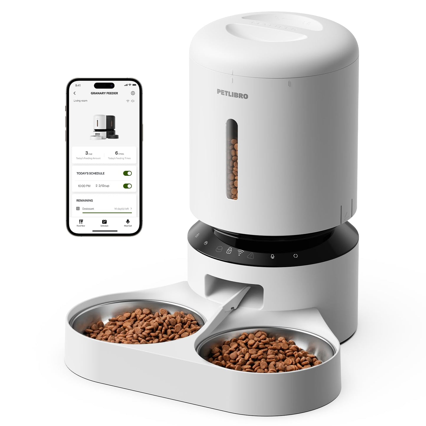 PETLIBRO 5L Automatic Cat Feeder with Dual Stainless Steel Bowls