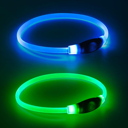 2-Pack Rechargeable LED Dog Collars for Night Safety