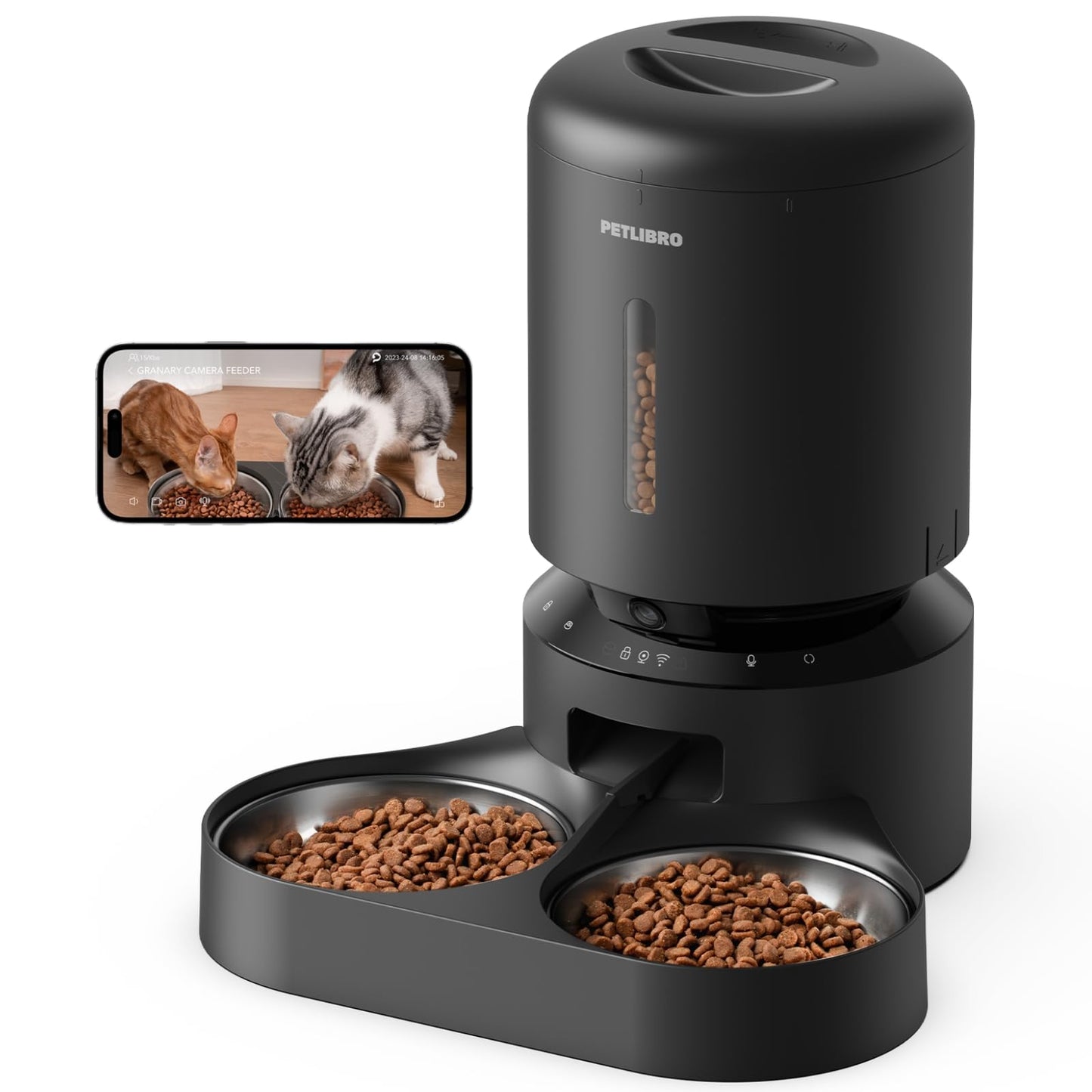 PETLIBRO 5L Automatic Cat Feeder with Dual Stainless Steel Bowls