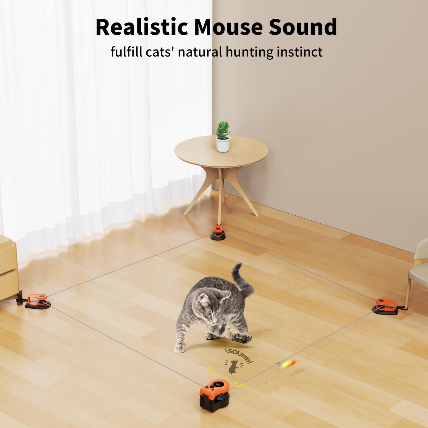 Interactive Cat Chase Toy for Indoor Exercise & Hunting
