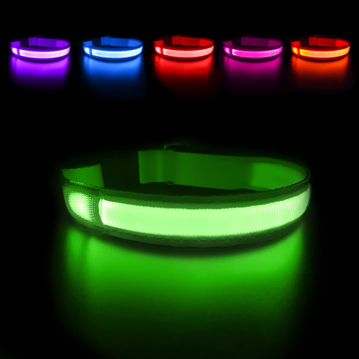 LED Light-Up Dog Collar for Night Safety