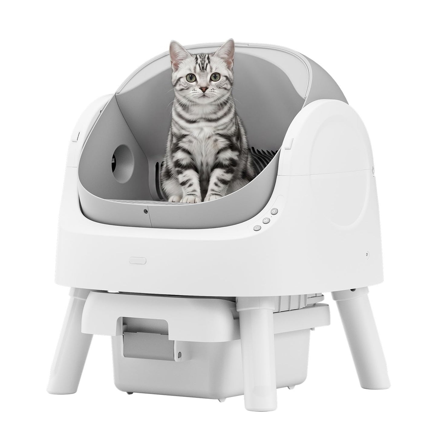 Automatic Self-Cleaning Cat Litter Box with Open Top