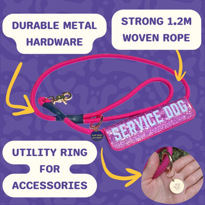 Service Dog Collar, Leash & Wrap Set for Medium Dogs