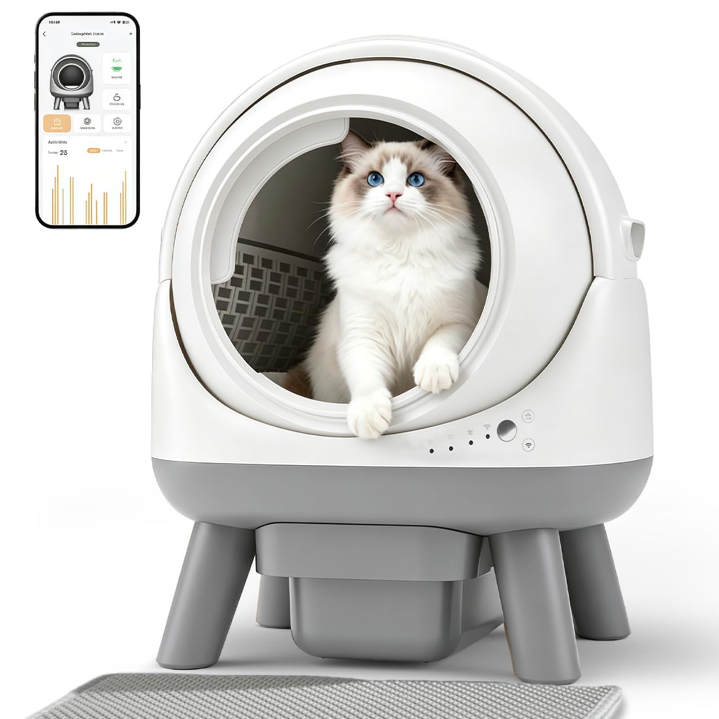 Smart Self-Cleaning Cat Litter Box with Odor Control