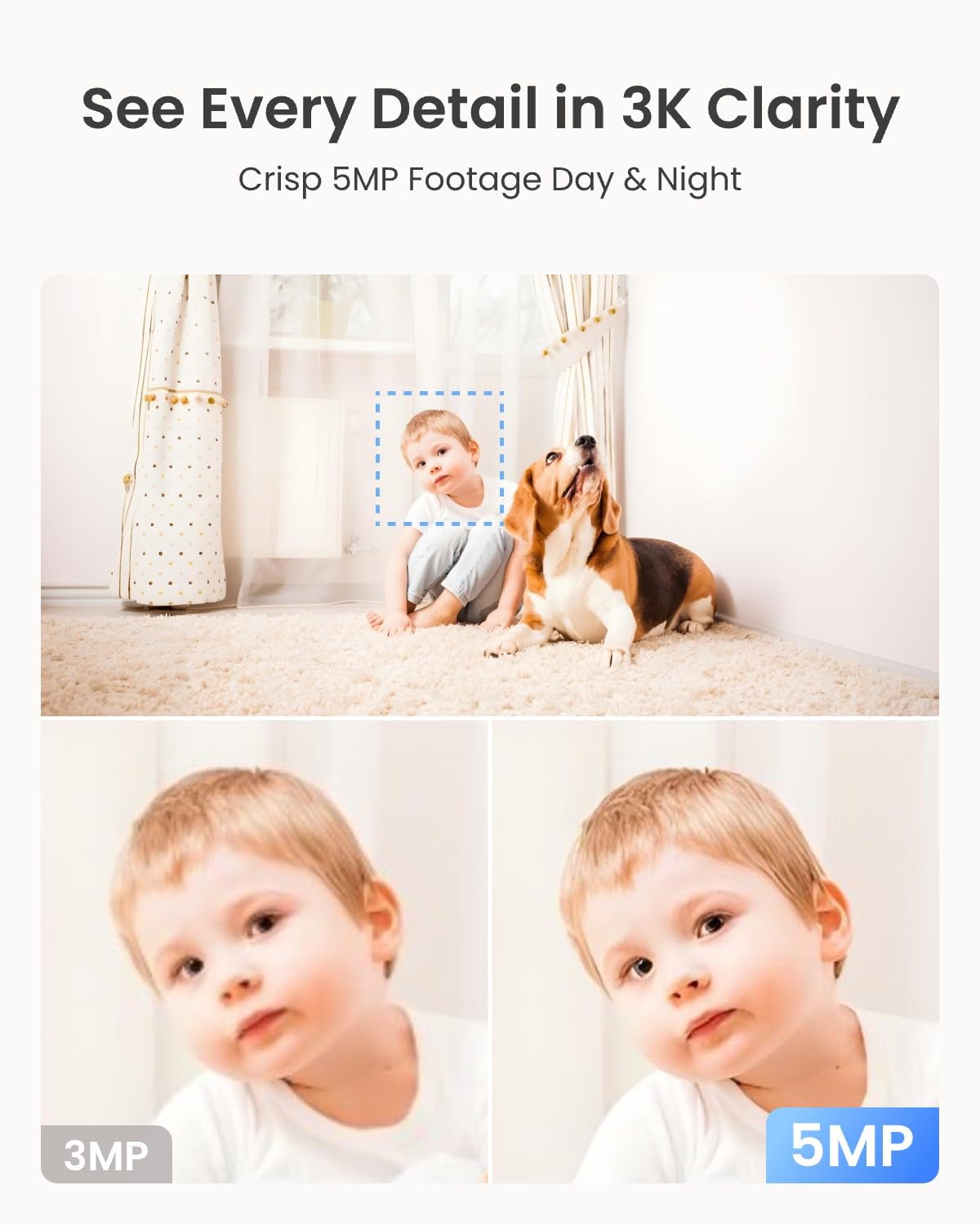 REOLINK Indoor Security Camera Support 2.4/5 GHz Wi-Fi, E1 Pro 4MP HD Plug-in Pet Camera, 360 Degree Baby/Pet Monitor with Auto Tracking, Person/Pet Detection, Night Vision, 2-way Audio, Local Storage