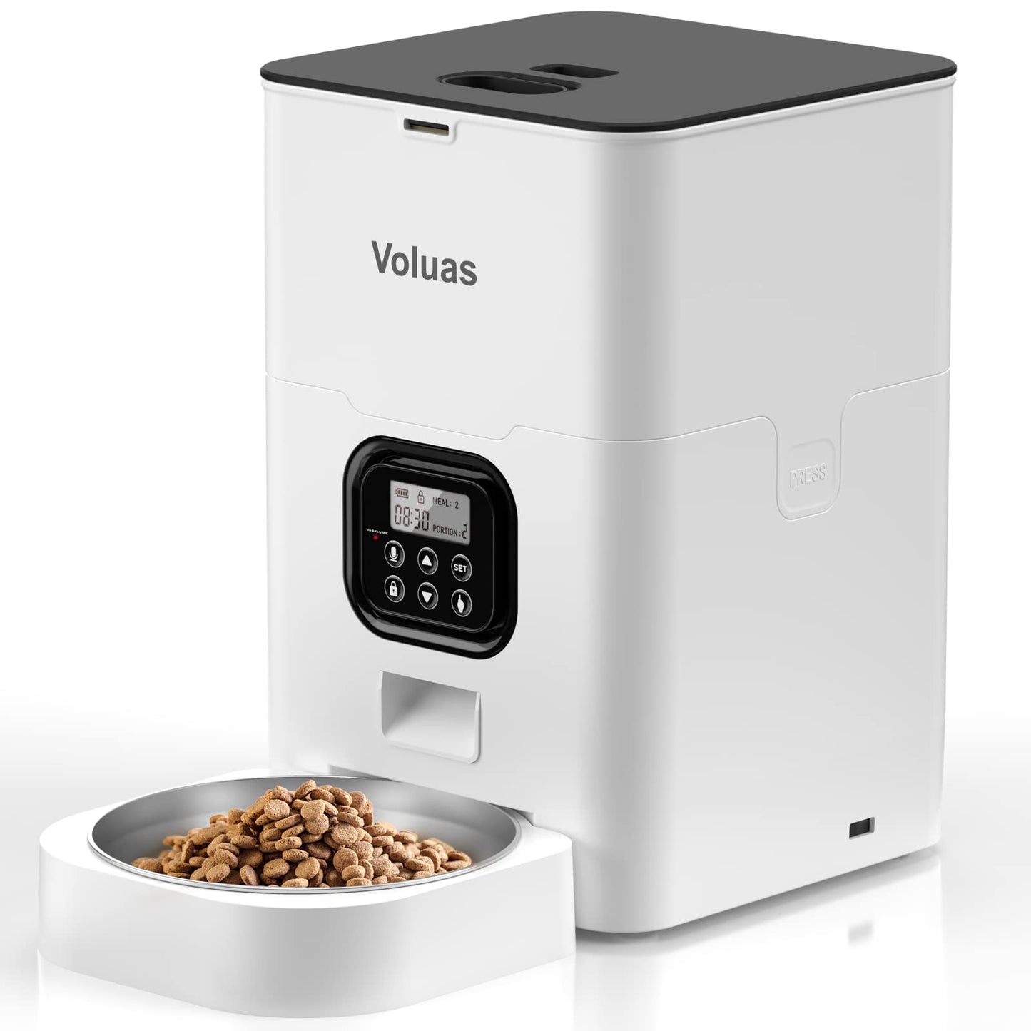 VOLUAS Automatic Cat Feeder, Timed Dry Food Dispenser for Cats & Dogs