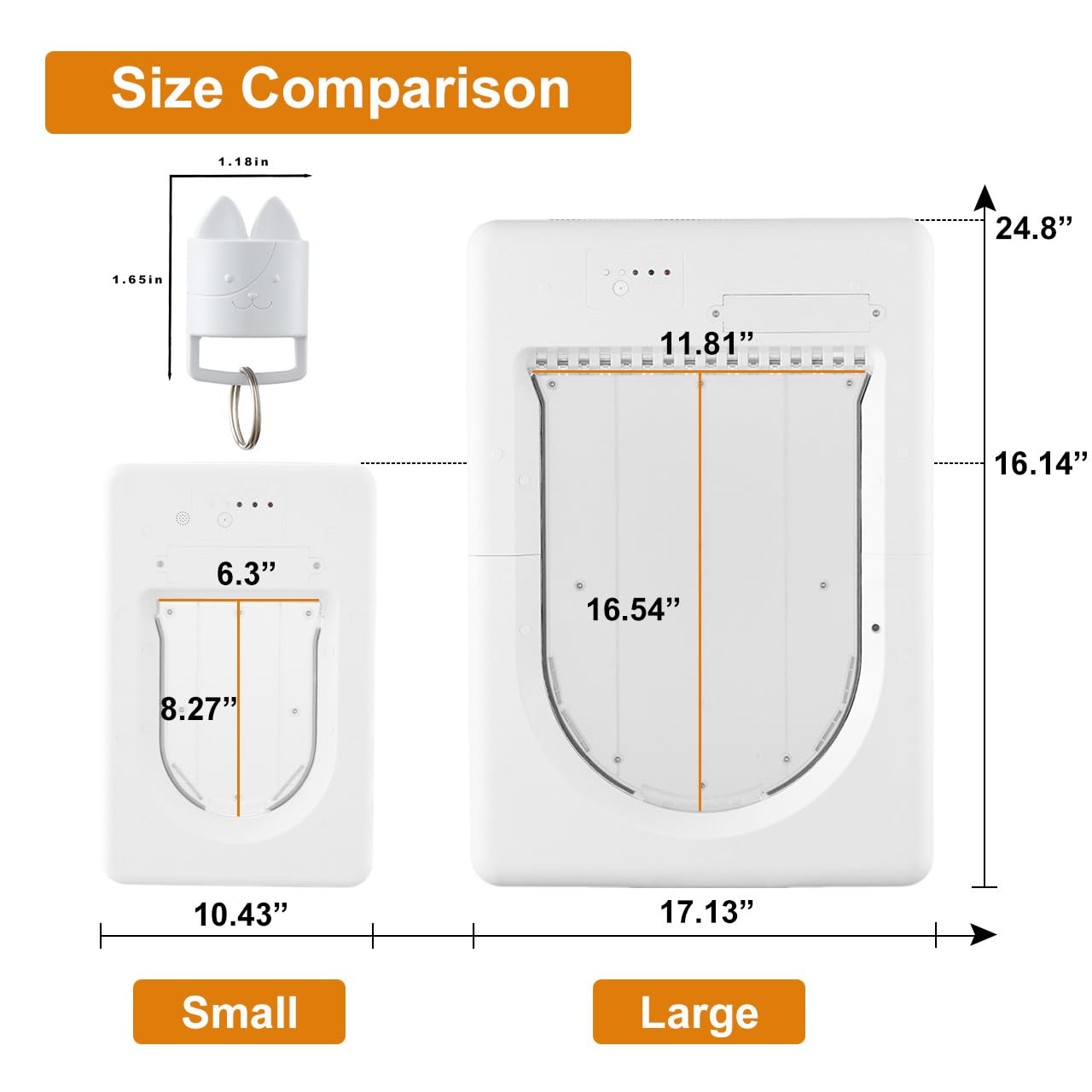 AJKJ Smart Electronic Pet Door, Automatic Cat Dog Door with 3 Modes, Battery Powered Electronic Sensor Pet Door with 1 Sensing Key, Fit for Small/Medium Pets Up to 35lbs - 2025 New