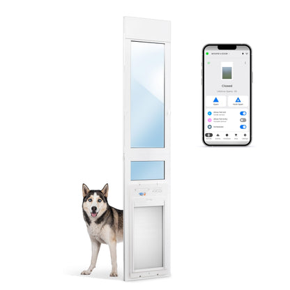 Power Pet Roll Up Smart Automatic Pet Door by High Tech Pet - Pet Operated for Dogs and Cats, WiFi App Control, Secure, Weatherproof, Airtight, Space Saving