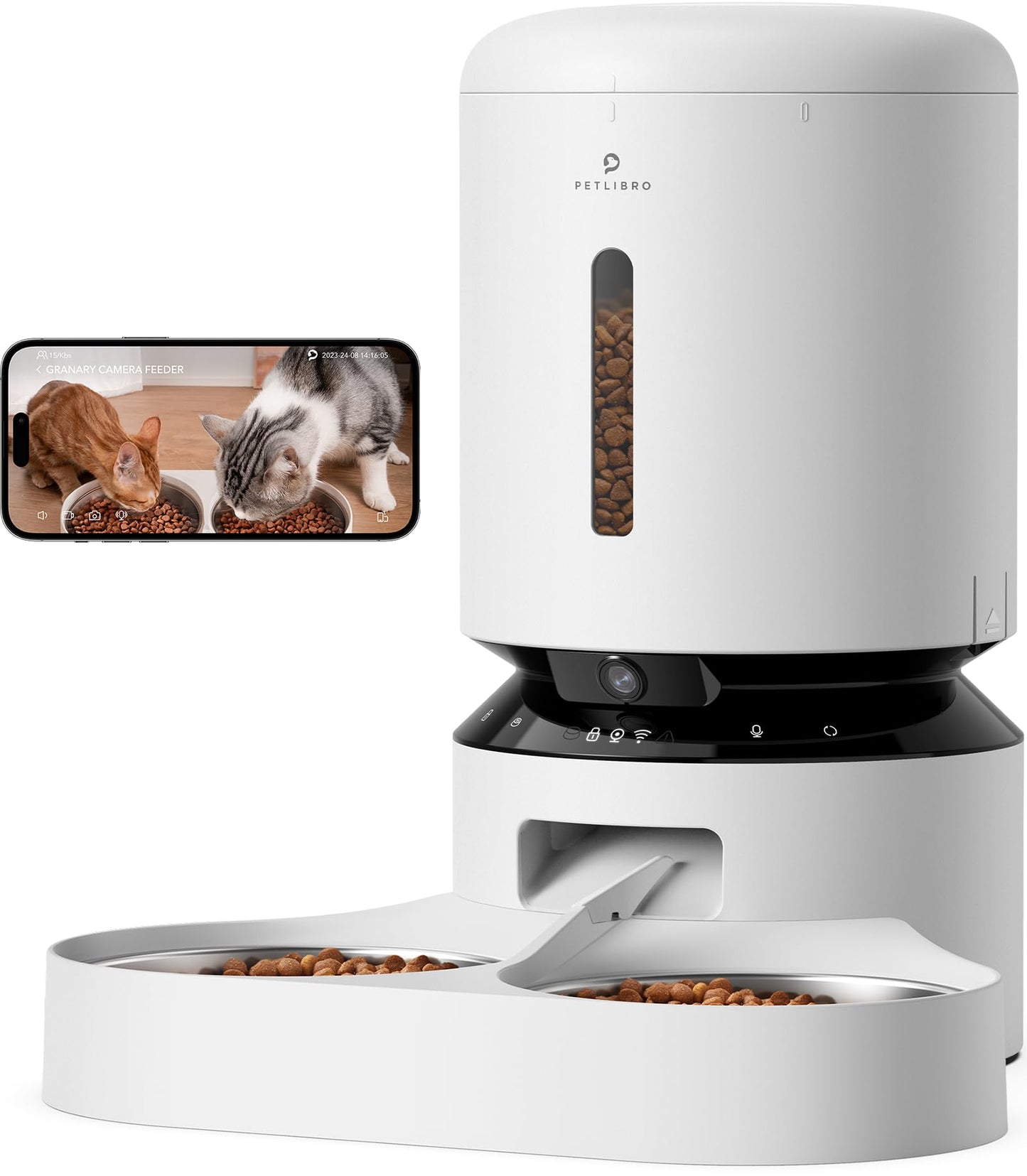 PETLIBRO 5L Automatic Cat Feeder with Dual Stainless Steel Bowls