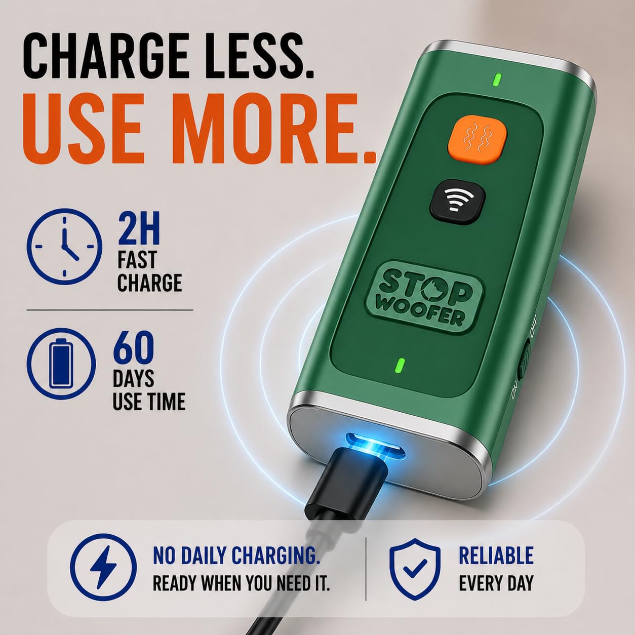 Rechargeable Ultrasonic Dog Bark Deterrent & Trainer
