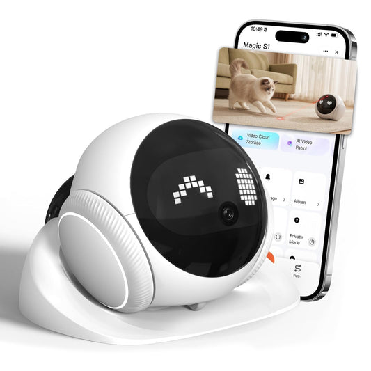Vivideye Pet Camera 1080P, Movable Robot Security Camera for Dog Cat