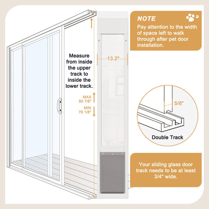 WIN STELLAR Sliding Glass Door for Pet