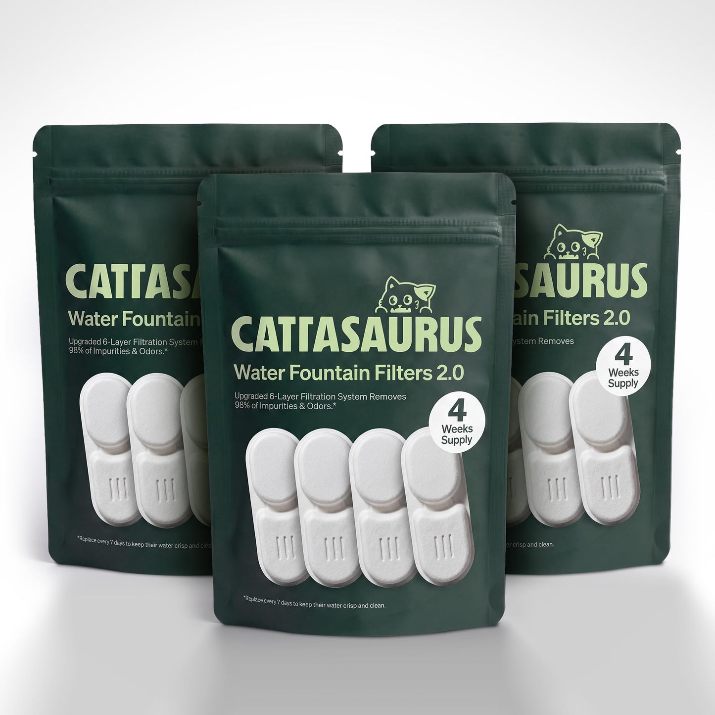 Cattasaurus Wireless 304 Stainless Steel Cat Water Fountain with Filtration, Automatic Water Dispenser for Cats, 135oz Large Capacity, Dishwasher Safe