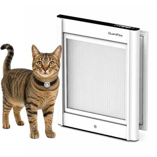 iGuardPaw Cat Door with Collar Sensor, Automatic Cat Door, with Curfew, XS