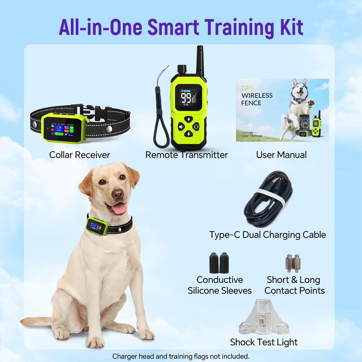 GPS Wireless Dog Fence & Remote Training Collar System