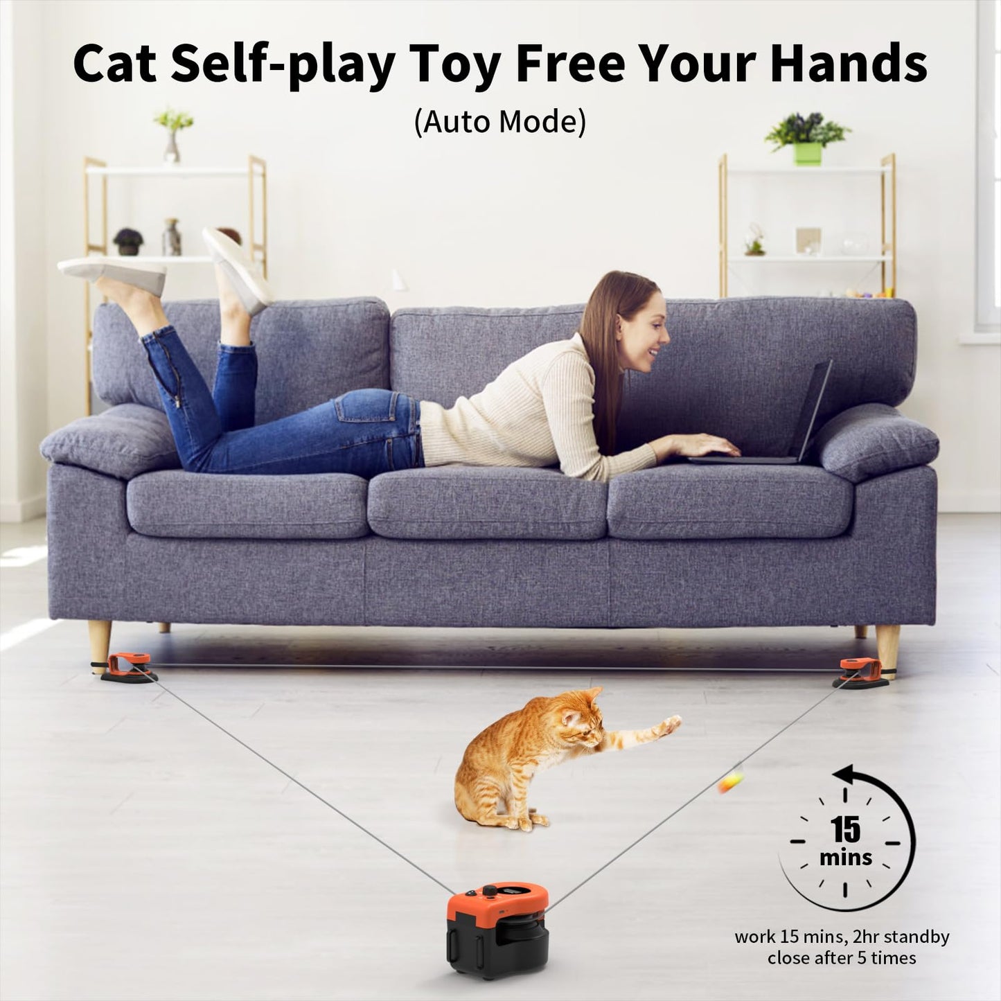 Interactive Cat Chase Toy for Indoor Exercise & Hunting