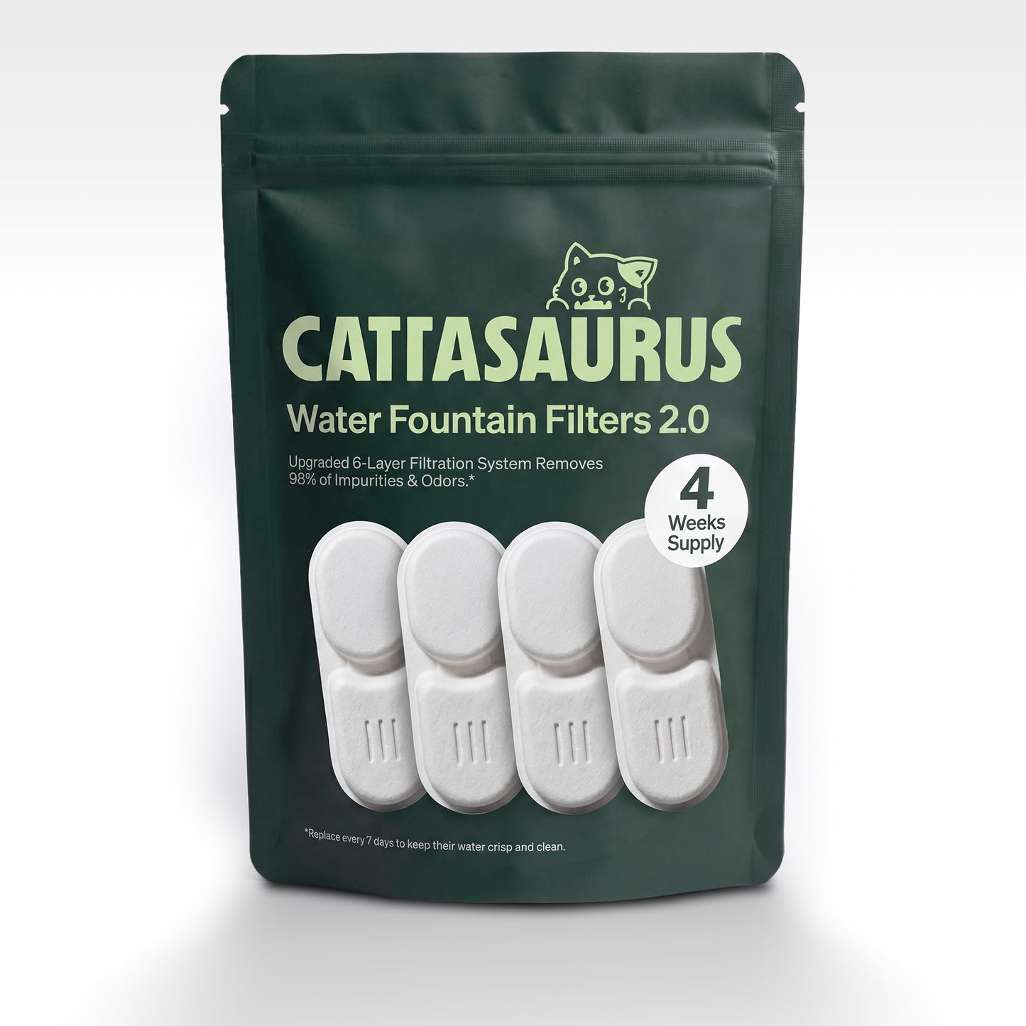 Cattasaurus Wireless 304 Stainless Steel Cat Water Fountain with Filtration, Automatic Water Dispenser for Cats, 135oz Large Capacity, Dishwasher Safe
