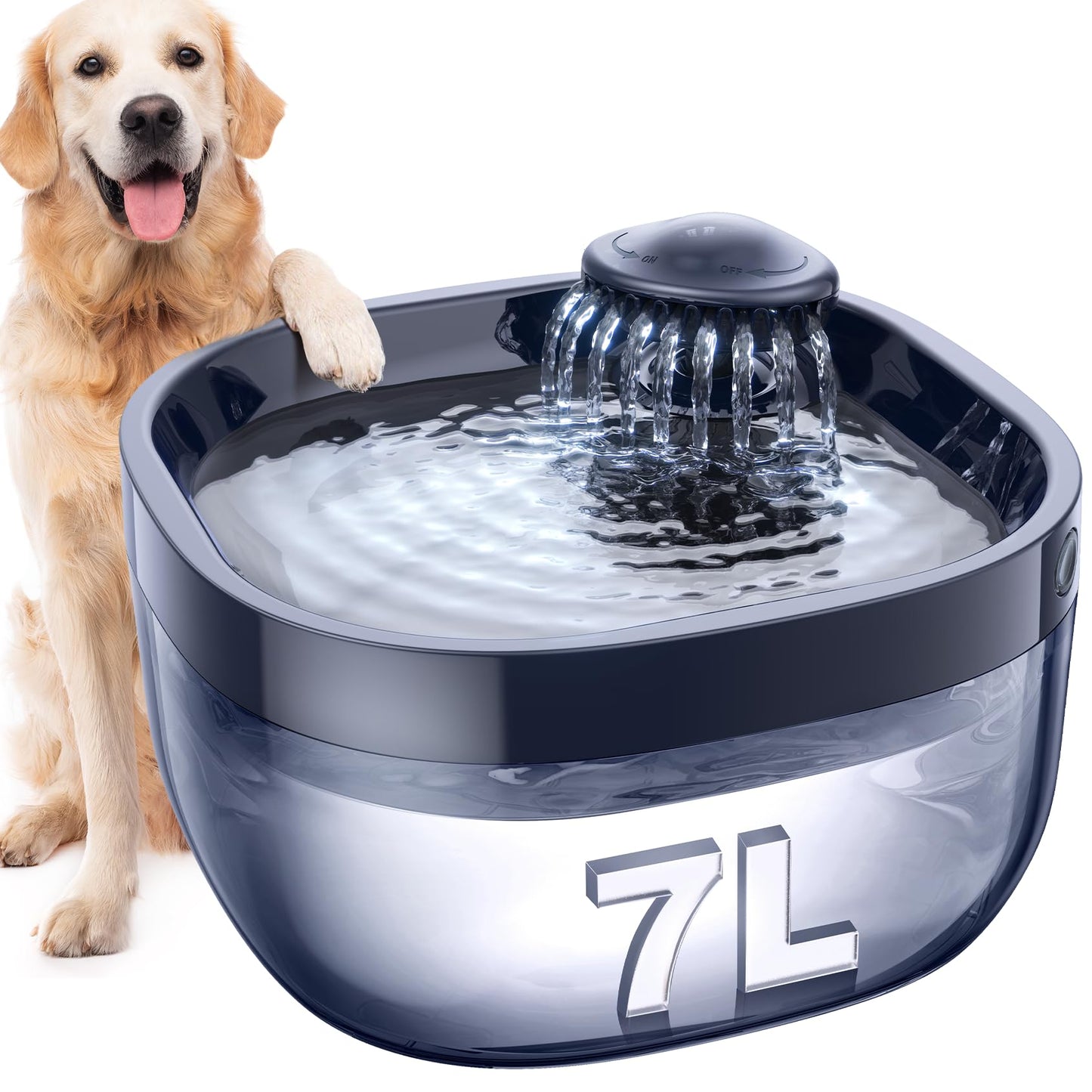 7L Large Dog Water Fountain with High-Capacity Design