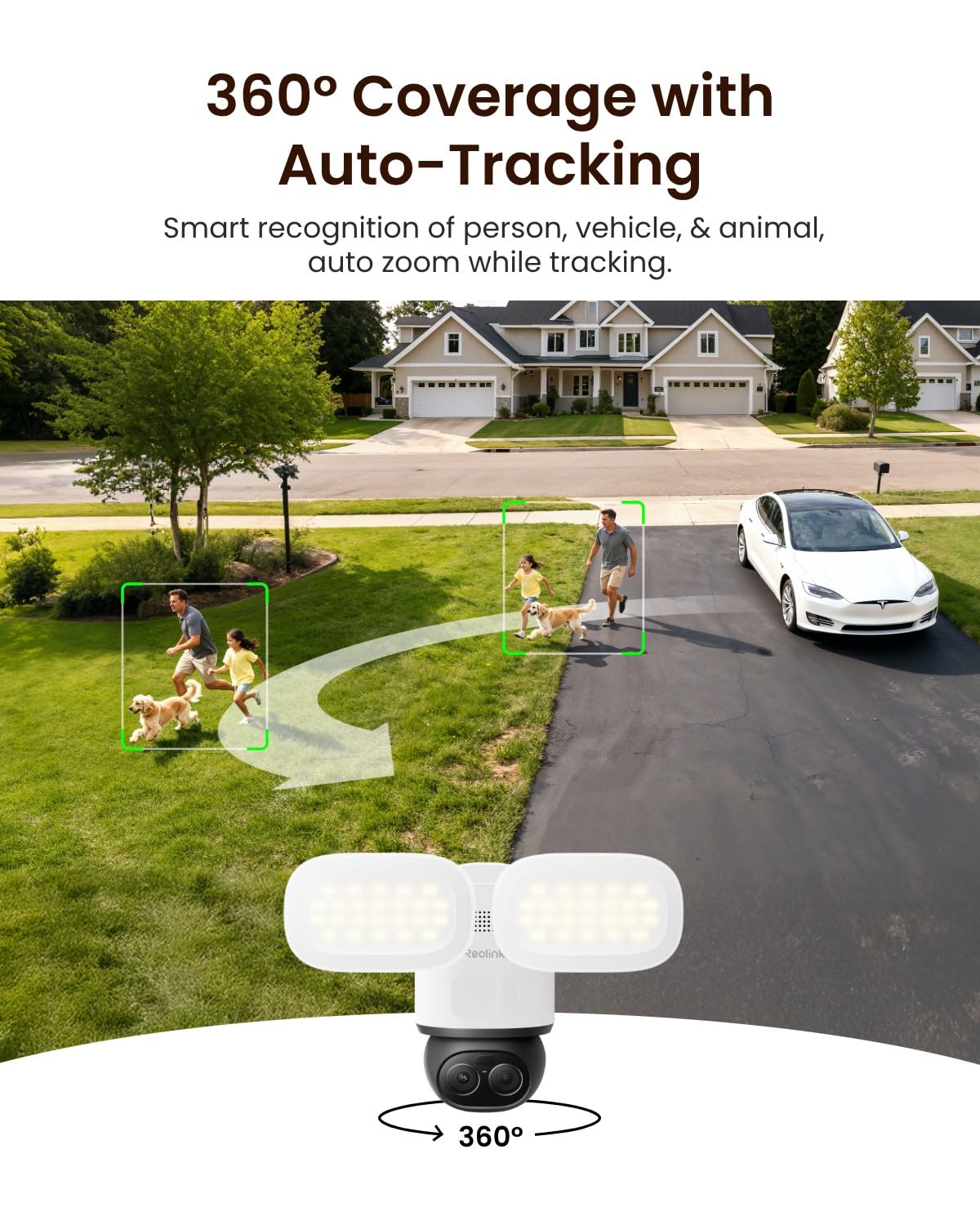 REOLINK TrackFlex Floodlight WiFi, 4K 360° PTZ Dual-Lens Floodlight Camera