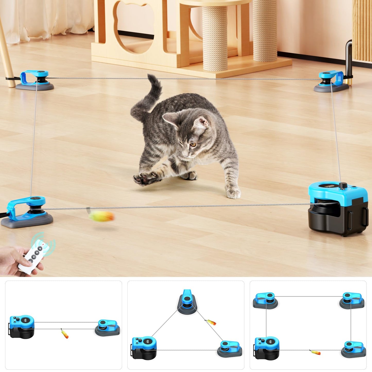 Interactive Cat Chase Toy for Indoor Exercise & Hunting