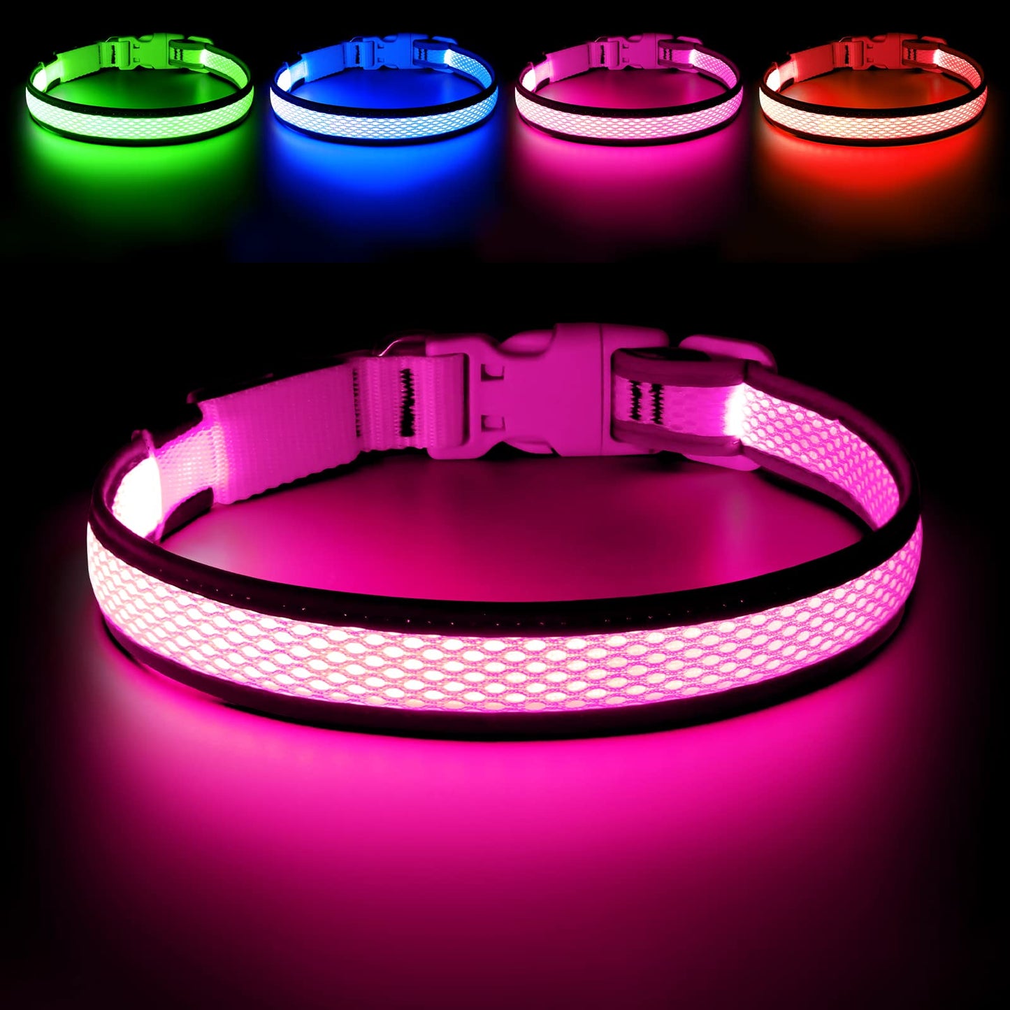 USB Rechargeable LED Light-Up Dog Safety Collar