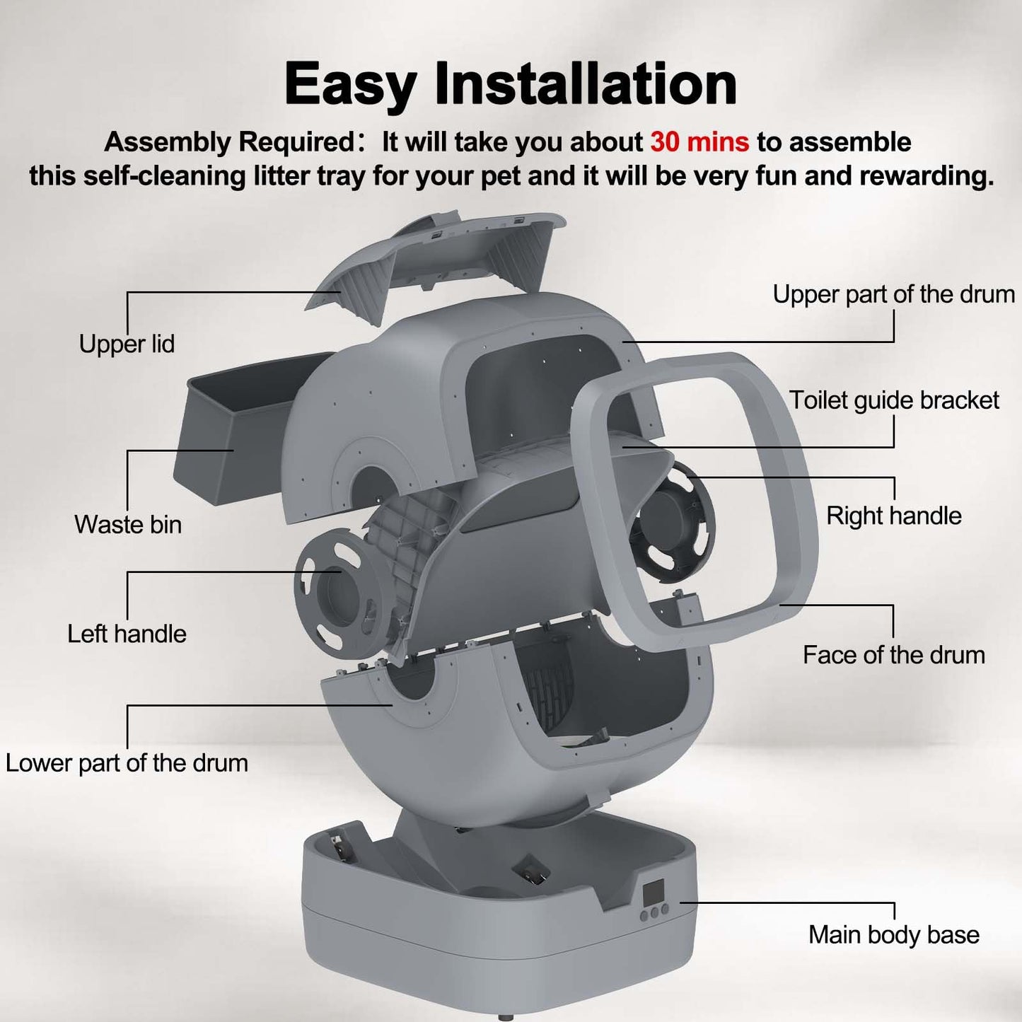 Smart Self-Cleaning Cat Litter Box with App Control