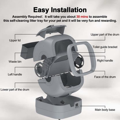 Smart Self-Cleaning Cat Litter Box with App Control