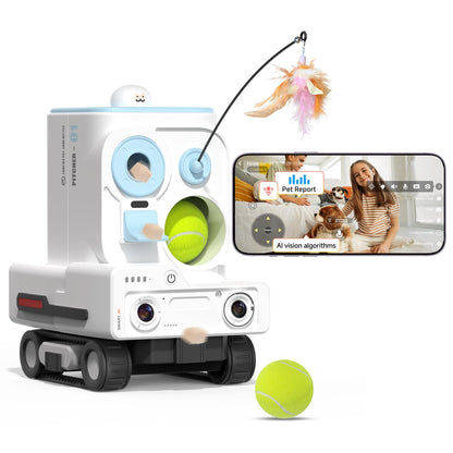 PICKFUN PMATE Self-Moving Pets Camera AI-Powered Rover with Auto Tracking & Patrol, 2K Live View, Night Vision, 2-Way Talk, and Auto-Recharge