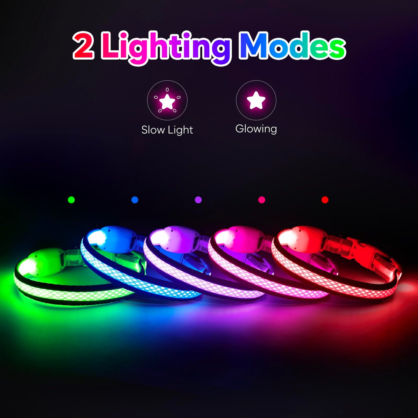 USB Rechargeable LED Light-Up Dog Safety Collar