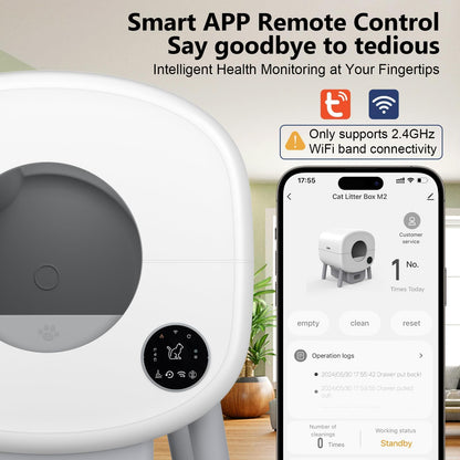 Smart Self-Cleaning Cat Litter Box with App Control