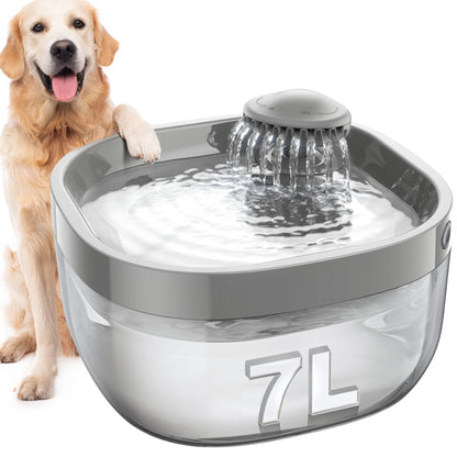 7L Large Dog Water Fountain with High-Capacity Design