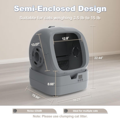 Smart Self-Cleaning Cat Litter Box with App Control
