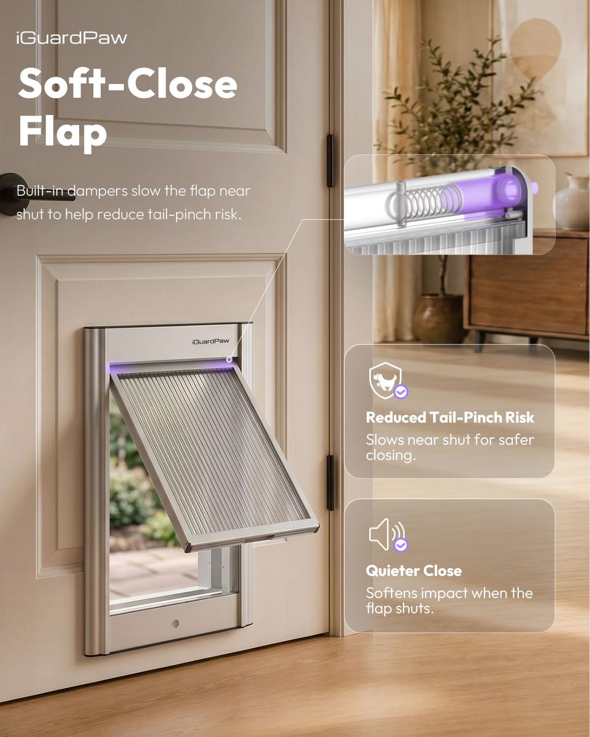 iGuardPaw Cat Door with Collar Sensor, Automatic Cat Door, with Curfew, XS