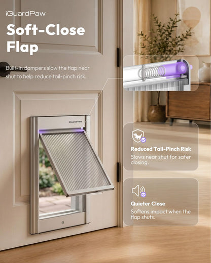 iGuardPaw Cat Door with Collar Sensor, Automatic Cat Door, with Curfew, XS