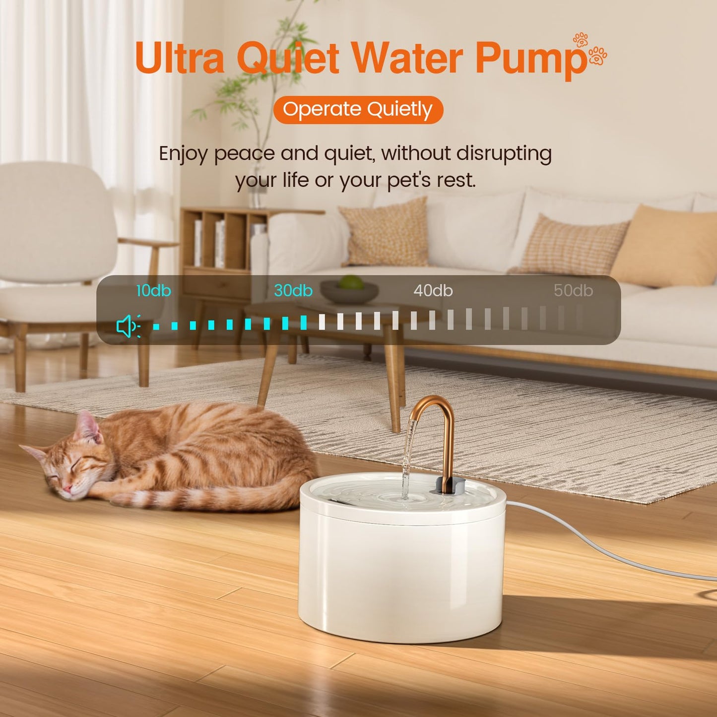 MISFANS Ceramic Cat Water Fountain, All-Ceramic Body, Pure Copper Spout